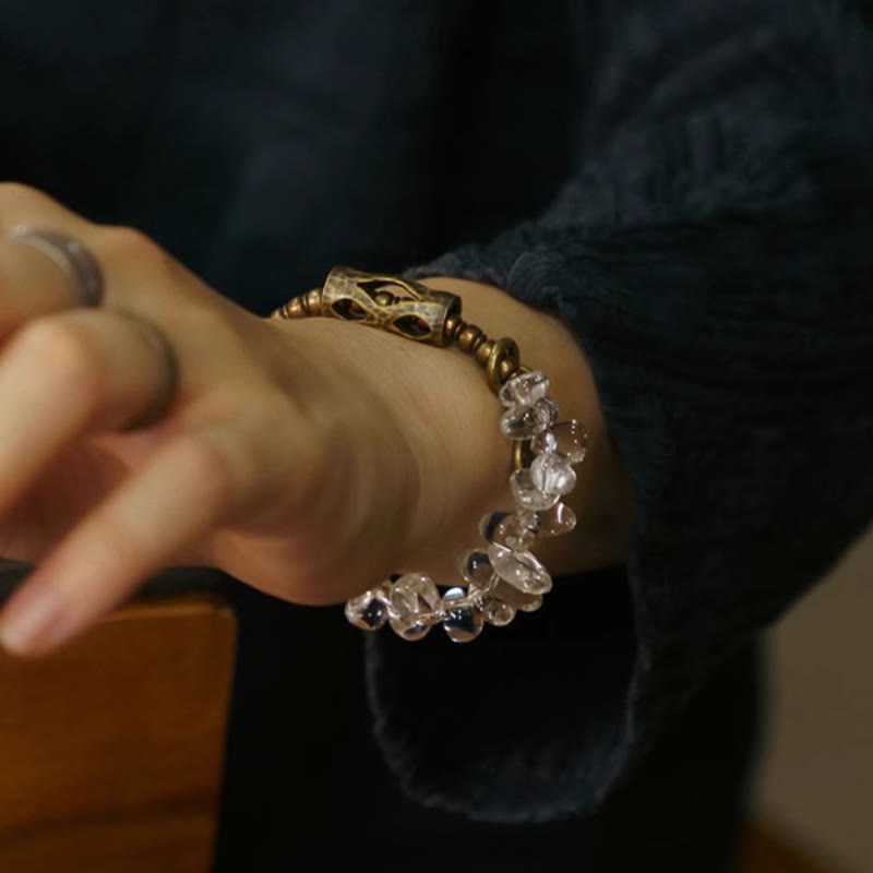 Stone of buddha Irregular White Crystal Copper Clarity Bracelet