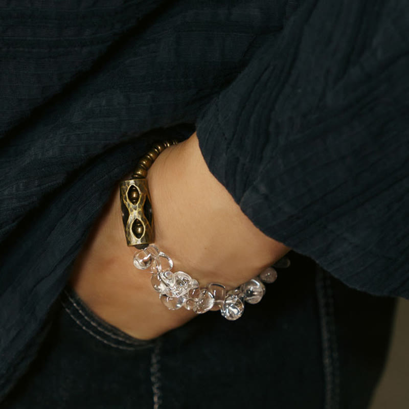 Stone of buddha Irregular White Crystal Copper Clarity Bracelet