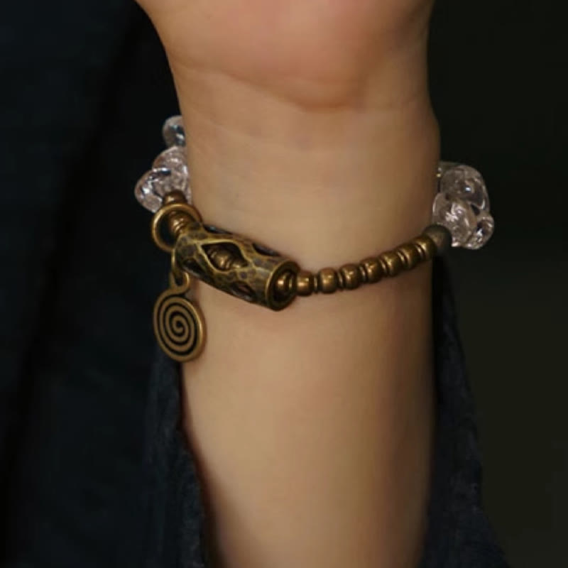 Stone of buddha Irregular White Crystal Copper Clarity Bracelet