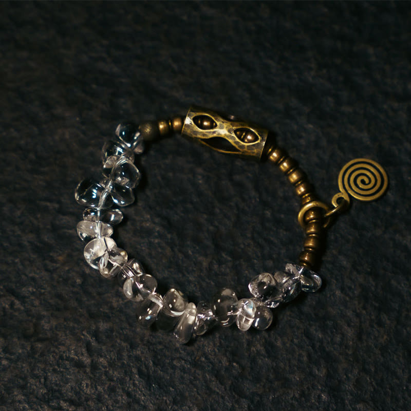 Stone of buddha Irregular White Crystal Copper Clarity Bracelet