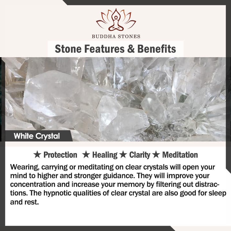 Stone of buddha Irregular White Crystal Copper Clarity Bracelet