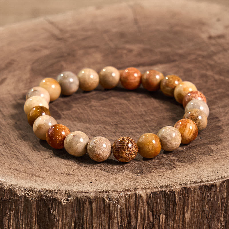 Stone of buddha Fossil Coral Compassion Bracelet