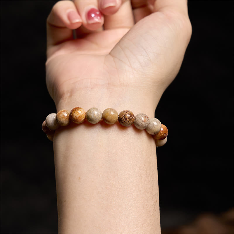 Stone of buddha Fossil Coral Compassion Bracelet