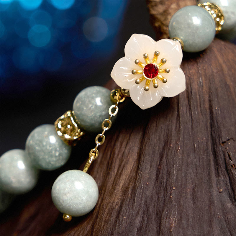 Stone of buddha Jade Abundance Flower Bracelet