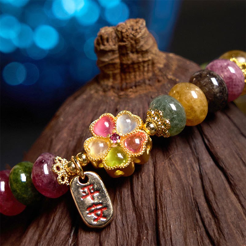Stone of buddha Tourmaline Jade Safe And Well Love Bracelet