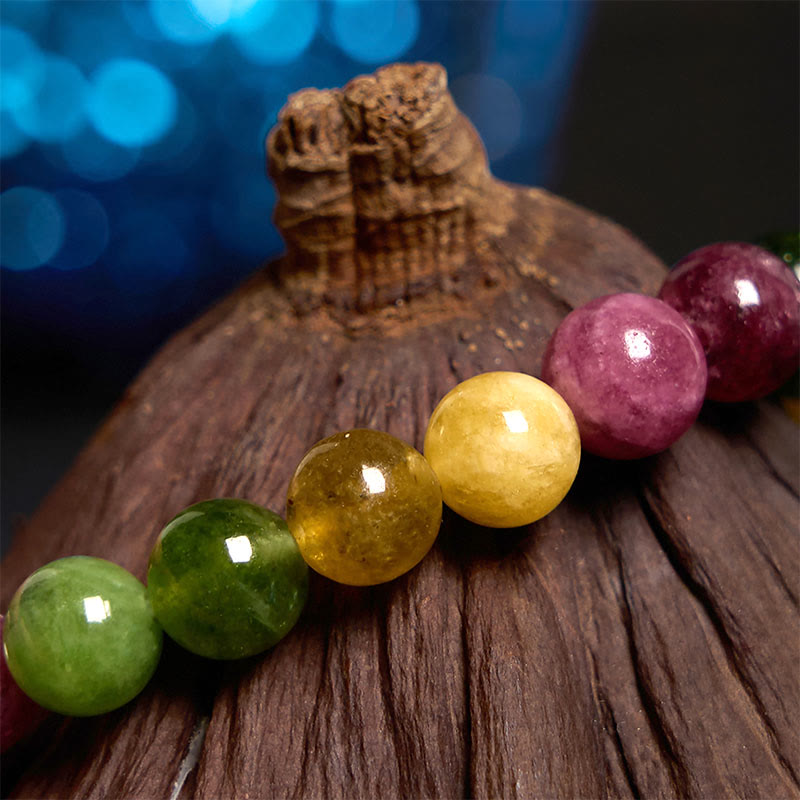 Stone of buddha Tourmaline Wisdom Flower Bracelet