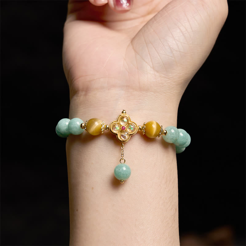 Stone of buddha Jade Yellow Tiger Eye Prosperity Bracelet