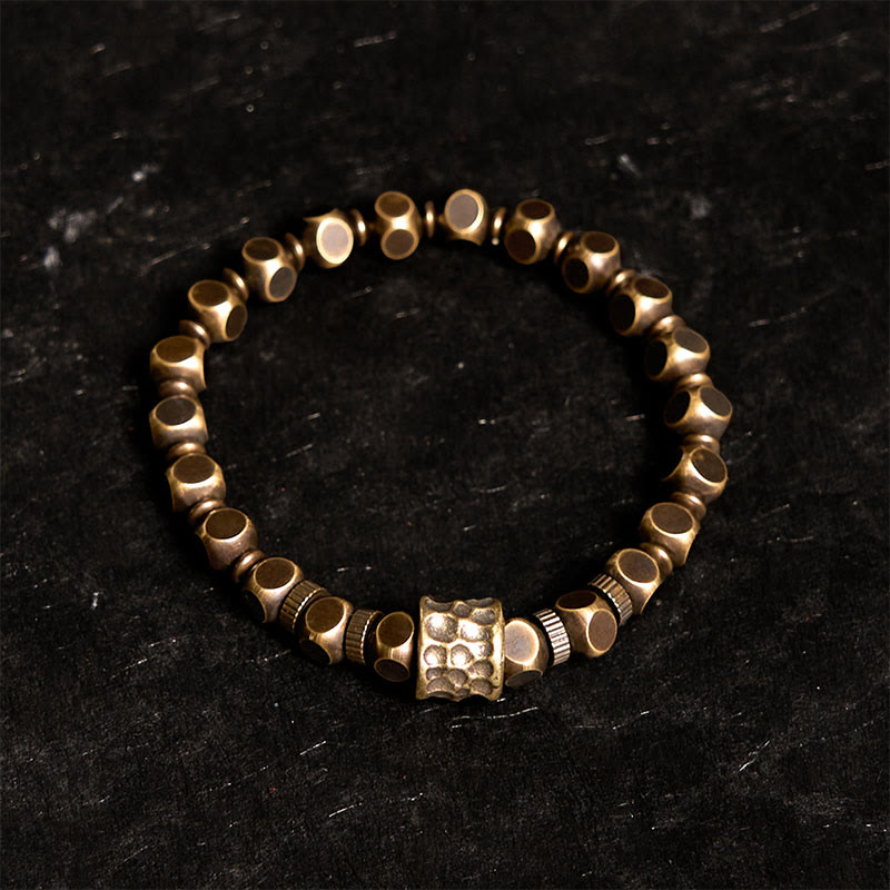 Stone of buddha Copper Meteorite Pattern Balance Bracelet