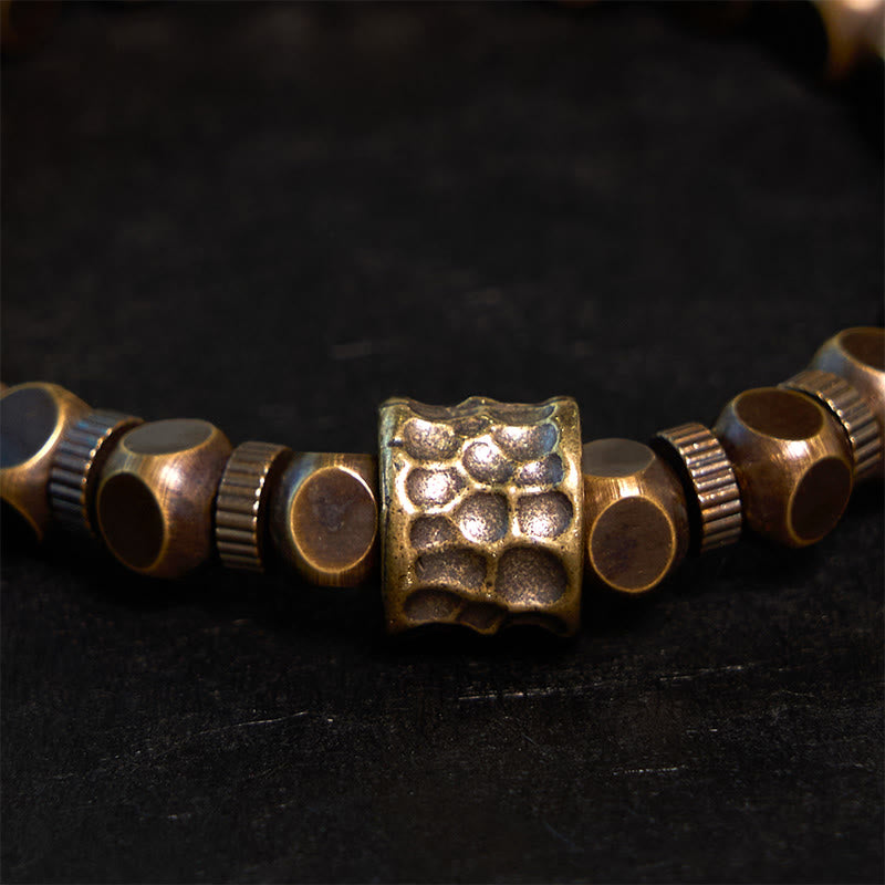 Stone of buddha Copper Meteorite Pattern Balance Bracelet