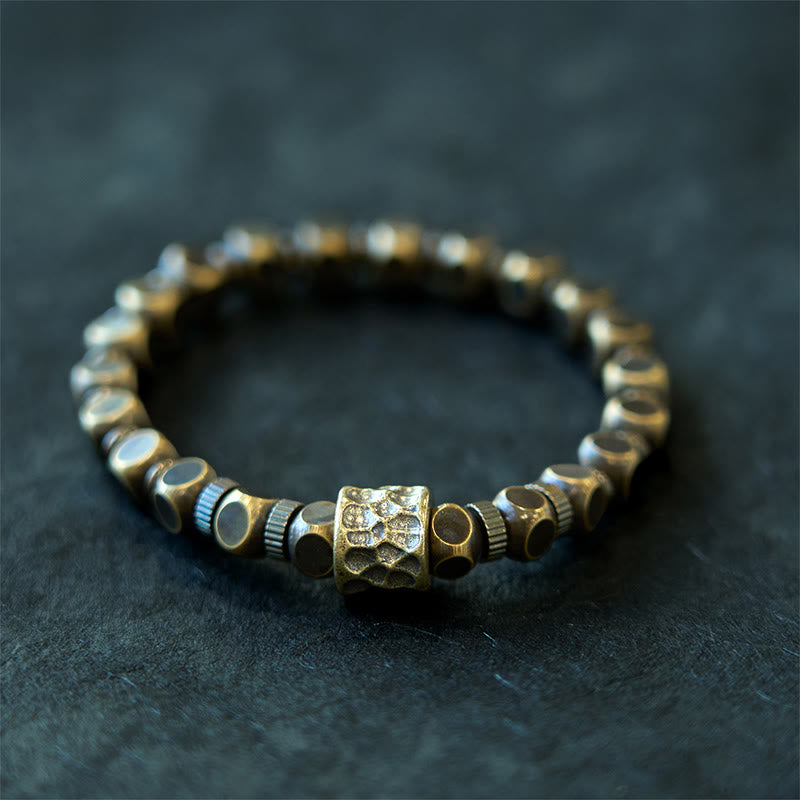 Stone of buddha Copper Meteorite Pattern Balance Bracelet