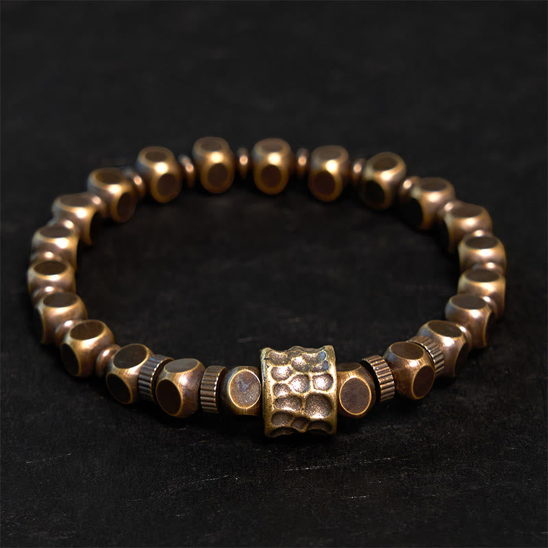 Stone of buddha Copper Meteorite Pattern Balance Bracelet
