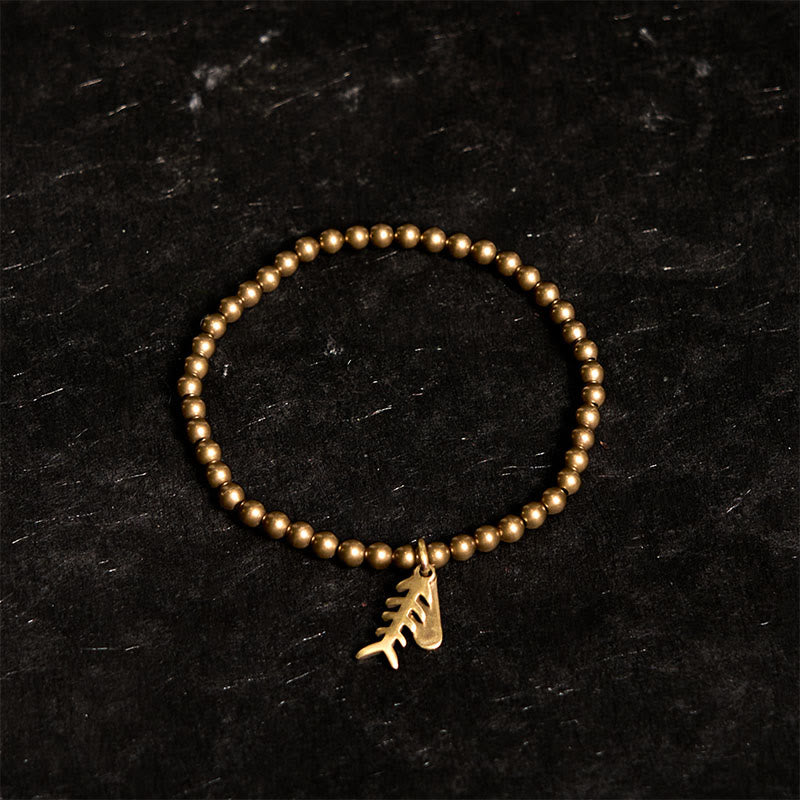 Stone of buddha Copper Fish Bone Healing Bracelet