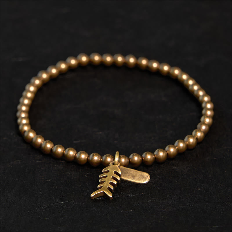 Stone of buddha Copper Fish Bone Healing Bracelet
