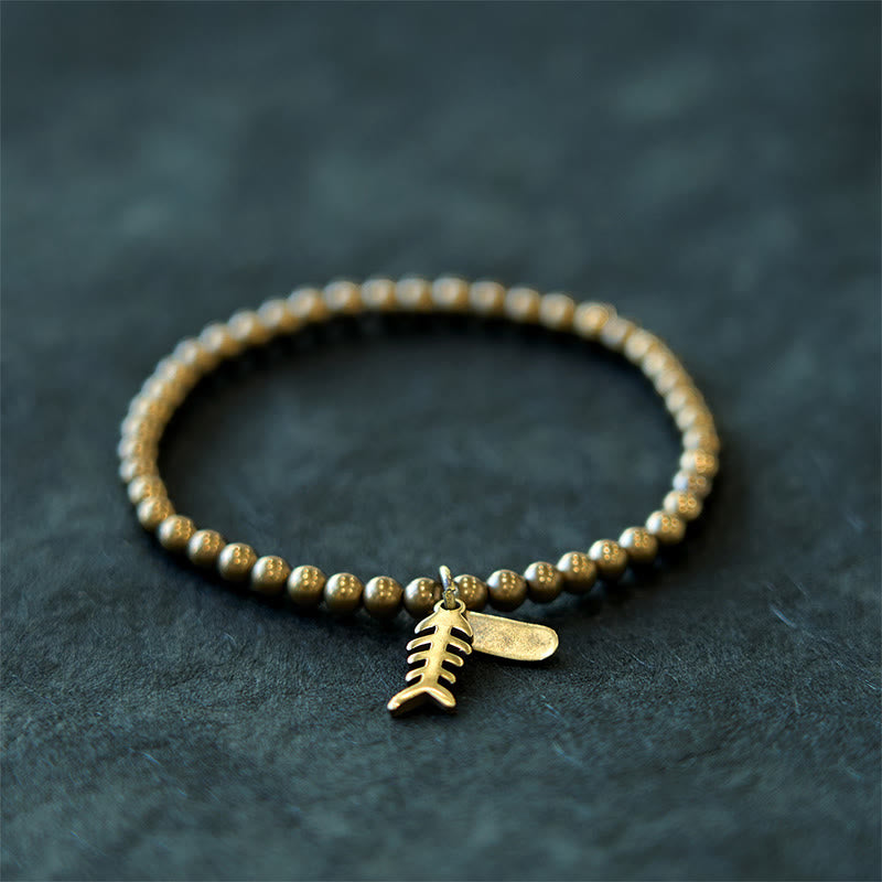 Stone of buddha Copper Fish Bone Healing Bracelet