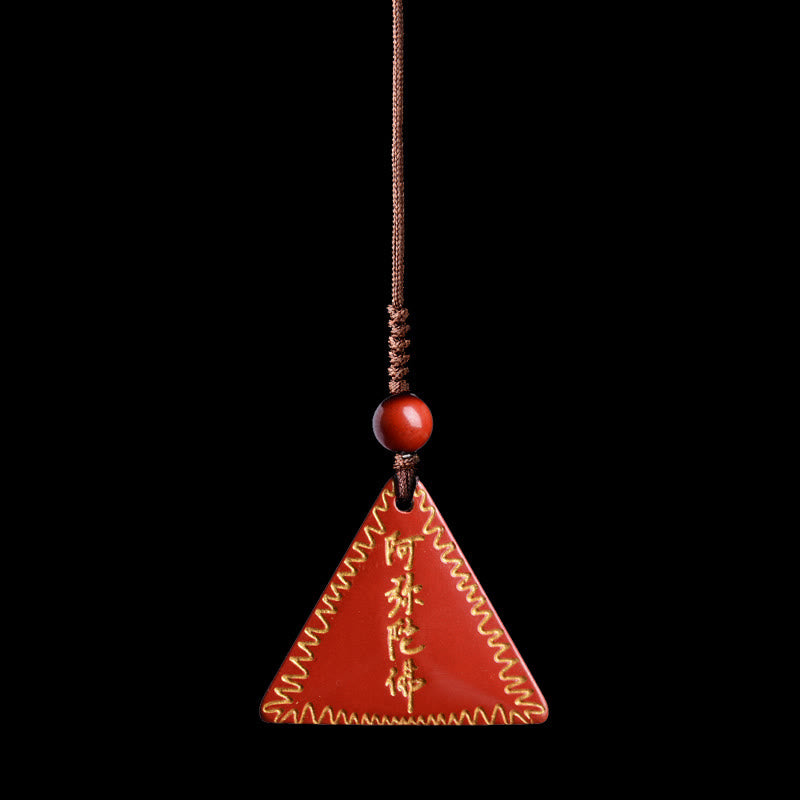 Stone of buddha Cinnabar Amitabha Calm Necklace Pendant