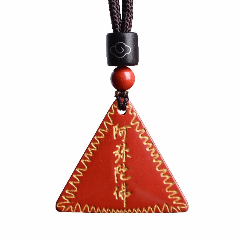 Stone of buddha Cinnabar Amitabha Calm Necklace Pendant
