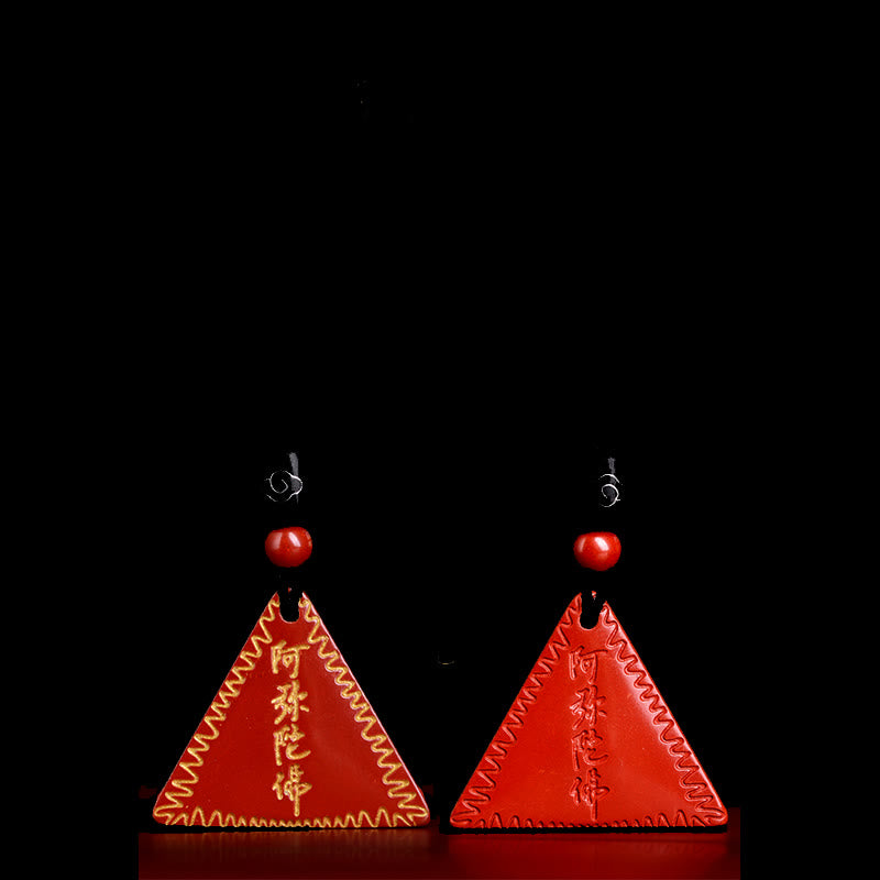 Stone of buddha Cinnabar Amitabha Calm Necklace Pendant