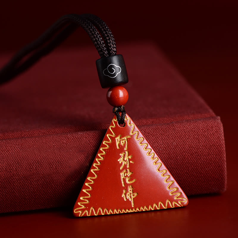 Stone of buddha Cinnabar Amitabha Calm Necklace Pendant