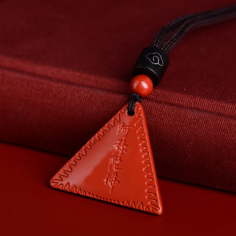 Stone of buddha Cinnabar Amitabha Calm Necklace Pendant