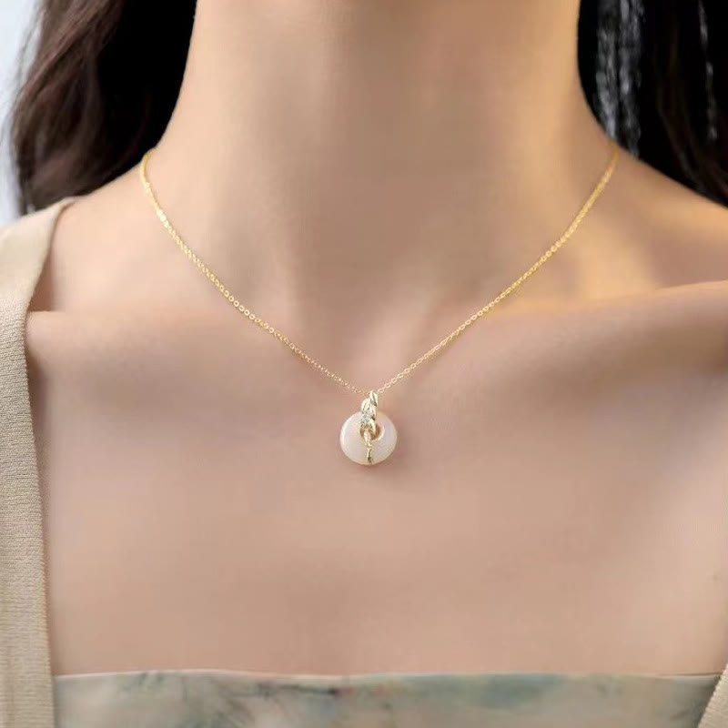 Stone of buddha Hetian Jade 925 Sterling Silver Wheat Luck Necklace Pendant