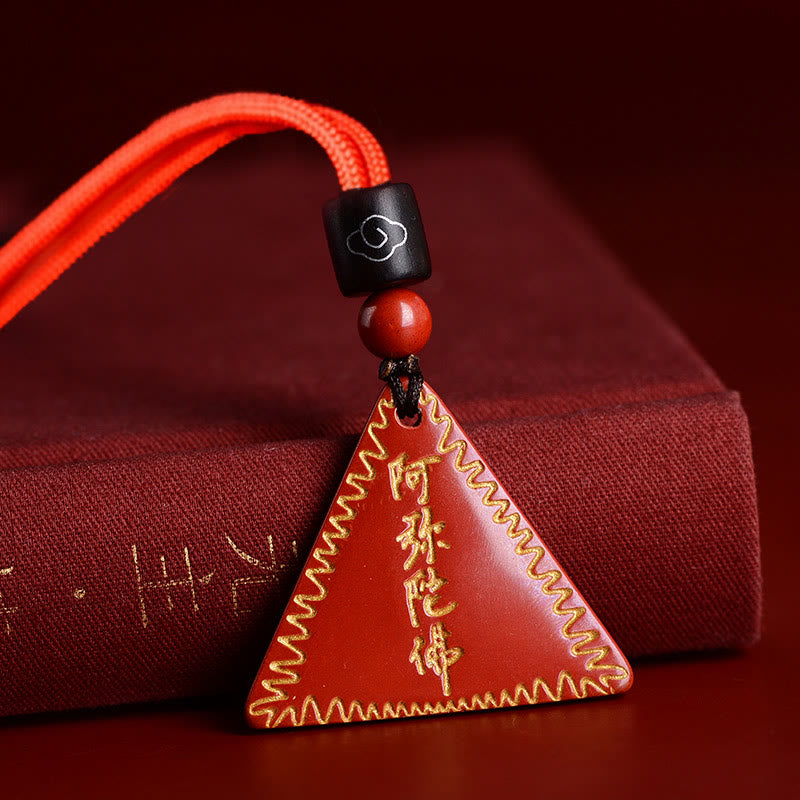 Stone of buddha Cinnabar Amitabha Calm Necklace Pendant