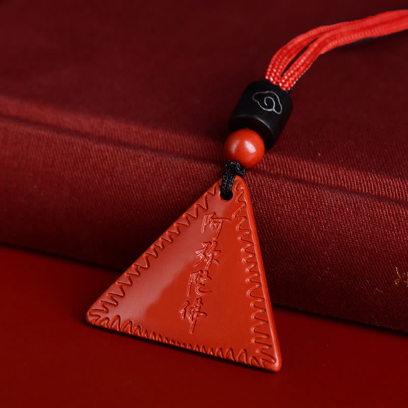 Stone of buddha Cinnabar Amitabha Calm Necklace Pendant