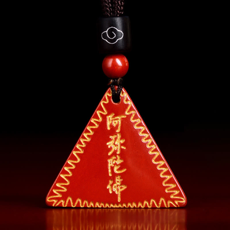 Stone of buddha Cinnabar Amitabha Calm Necklace Pendant