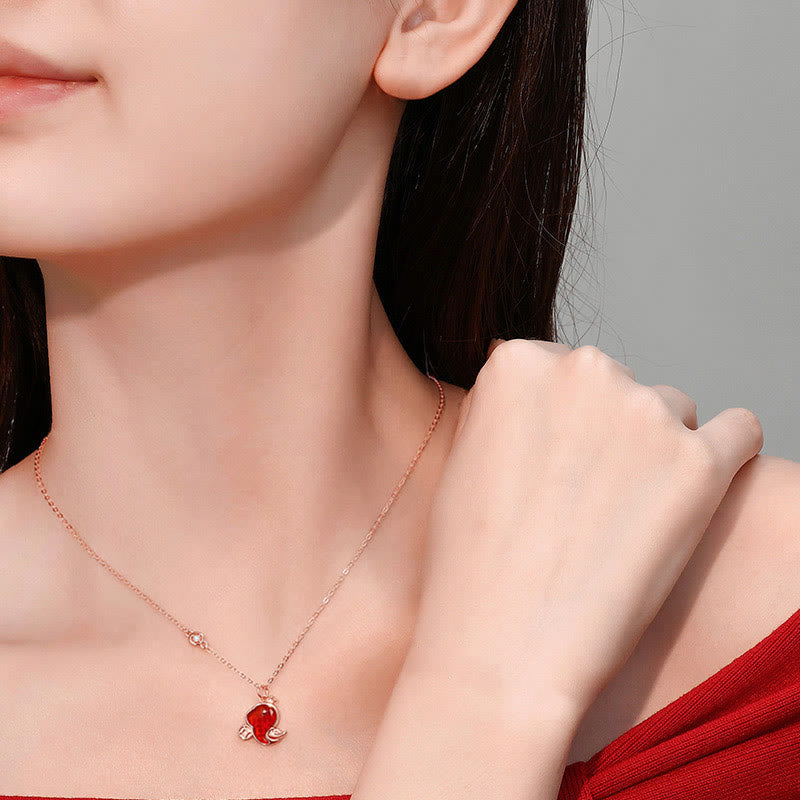 Stone of buddha 925 Sterling Silver Hetian Jade Red Agate Year Of The Snake Blessing Necklace Pendant