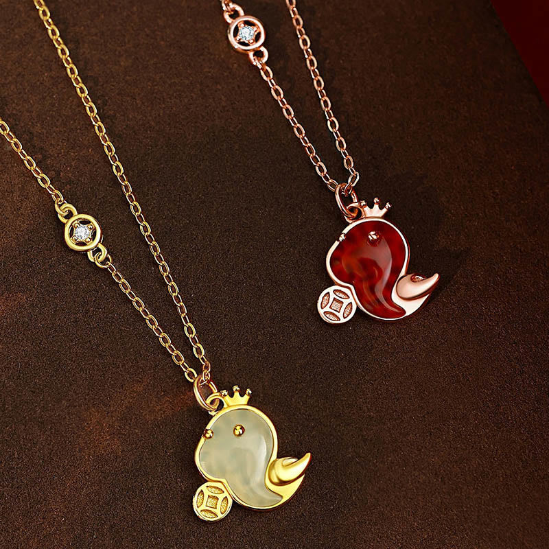 Stone of buddha 925 Sterling Silver Hetian Jade Red Agate Year Of The Snake Blessing Necklace Pendant