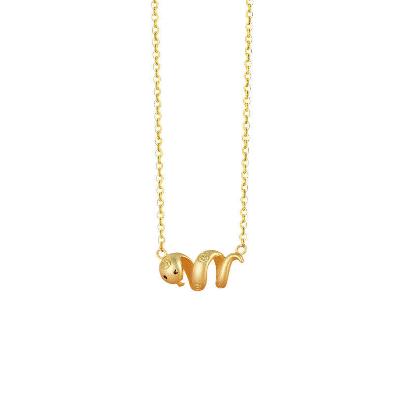 Stone of buddha 925 Sterling Silver Year Of The Snake Golden Snake Luck Prosperous Bracelet Necklace Pendant