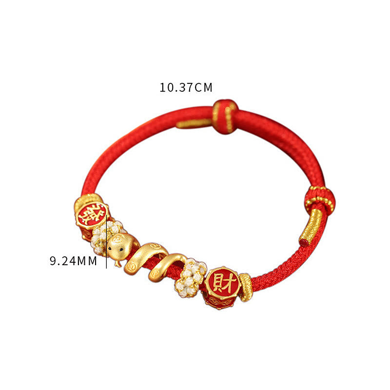 Stone of buddha 925 Sterling Silver Year Of The Snake Golden Snake Luck Prosperous Bracelet Necklace Pendant