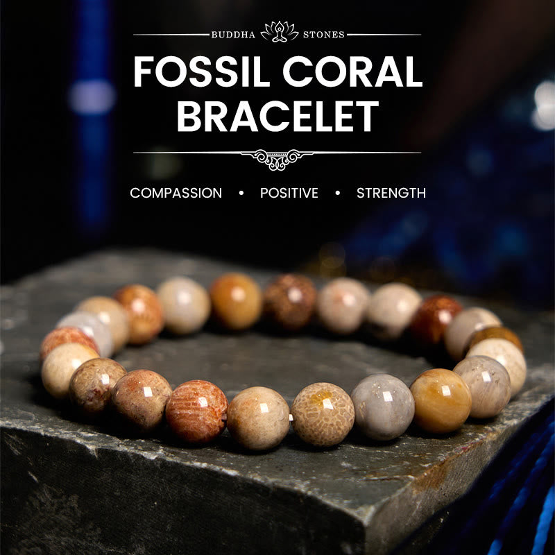 Stone of buddha Fossil Coral Compassion Bracelet