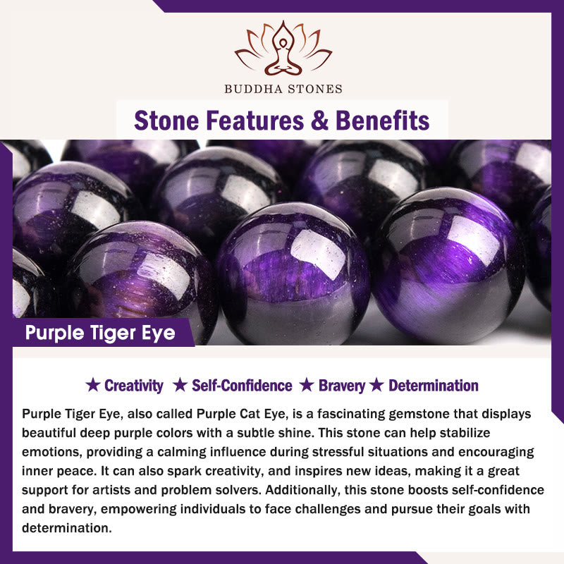 Stone of buddha Purple Tiger Eye Creativity Bracelet
