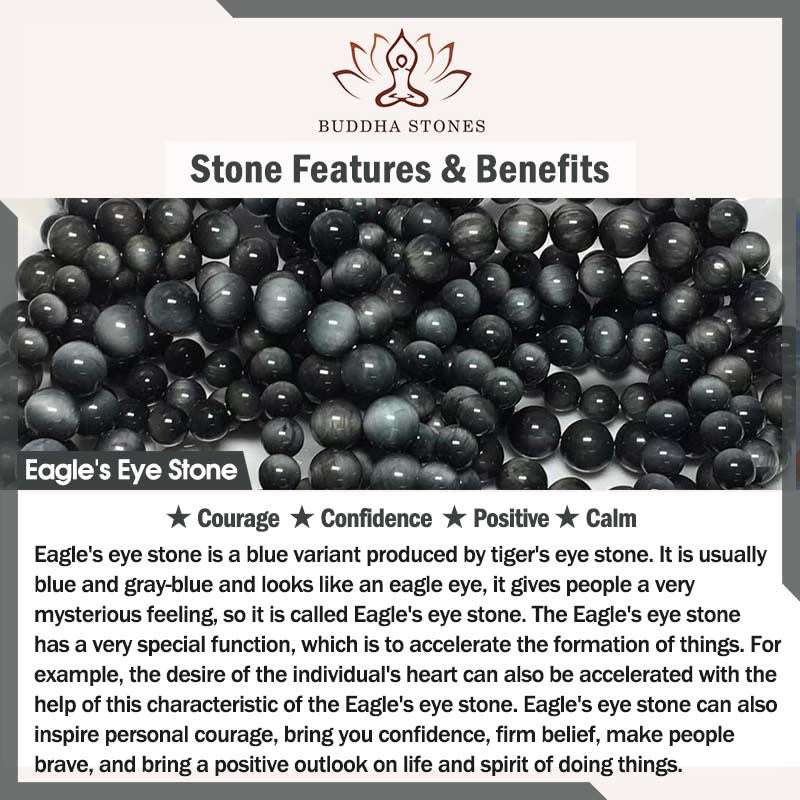 Stone of buddha Natural Eagle's Eye Stone Courage Positive Bracelet
