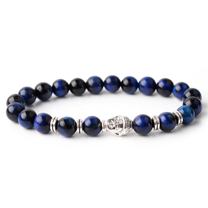 Stone of buddha Blue Green Red Tiger Eye Buddha Head Balance Bracelet