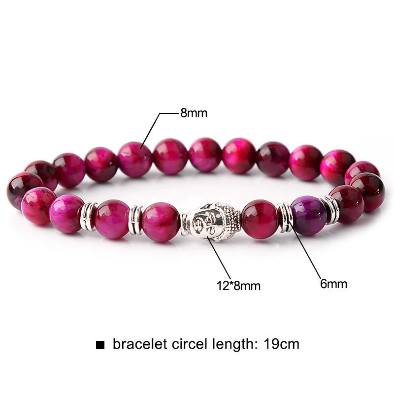 Stone of buddha Blue Green Red Tiger Eye Buddha Head Balance Bracelet