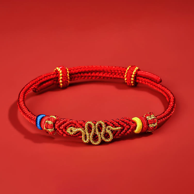 Stone of buddha Red String Eight Thread Peace Knot Year Of The Snake Protection Braided Bracelet