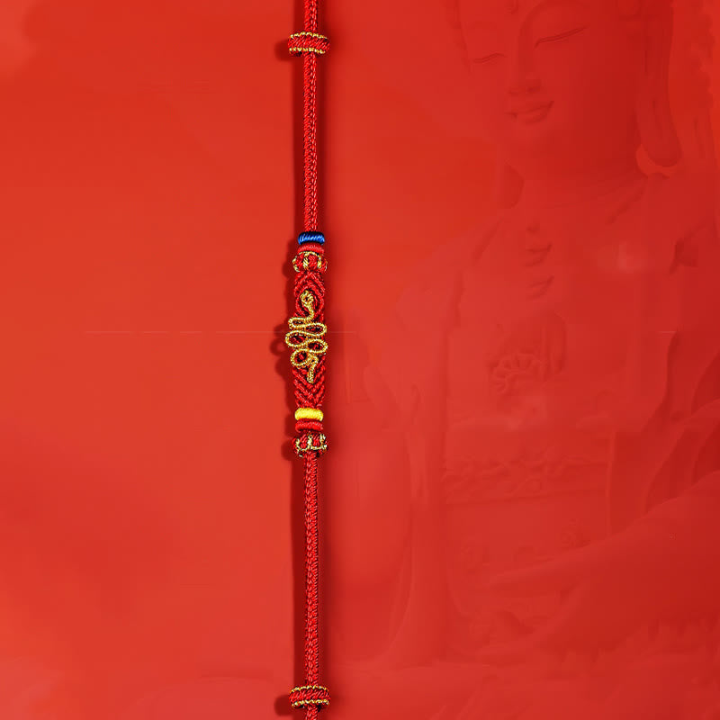 Stone of buddha Red String Eight Thread Peace Knot Year Of The Snake Protection Braided Bracelet