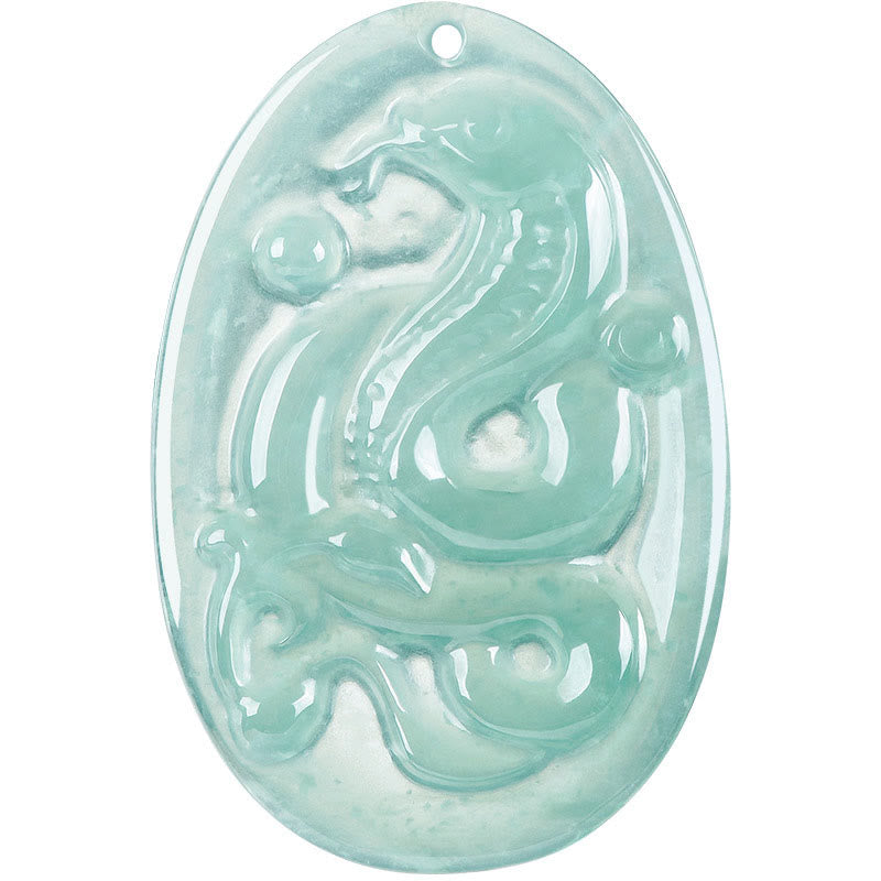 Stone of buddha Natural Jade Oval Year Of The Snake Luck Necklace Pendant