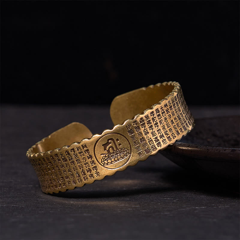Stone of buddha Great Compassion Mantra Copper Brass Luck Self Care Bracelet Bangle