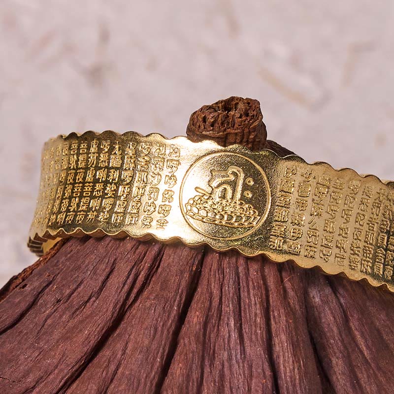Stone of buddha Great Compassion Mantra Copper Brass Luck Self Care Bracelet Bangle