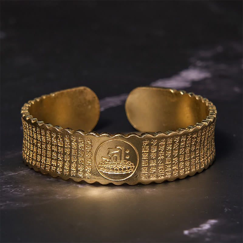 Stone of buddha Great Compassion Mantra Copper Brass Luck Self Care Bracelet Bangle