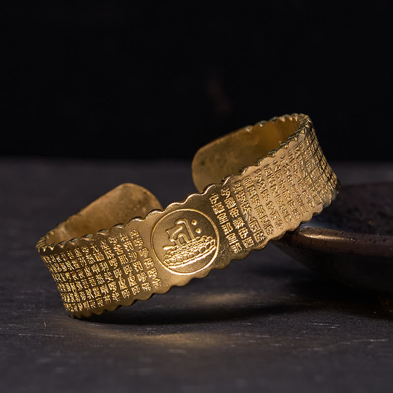 Stone of buddha Great Compassion Mantra Copper Brass Luck Self Care Bracelet Bangle