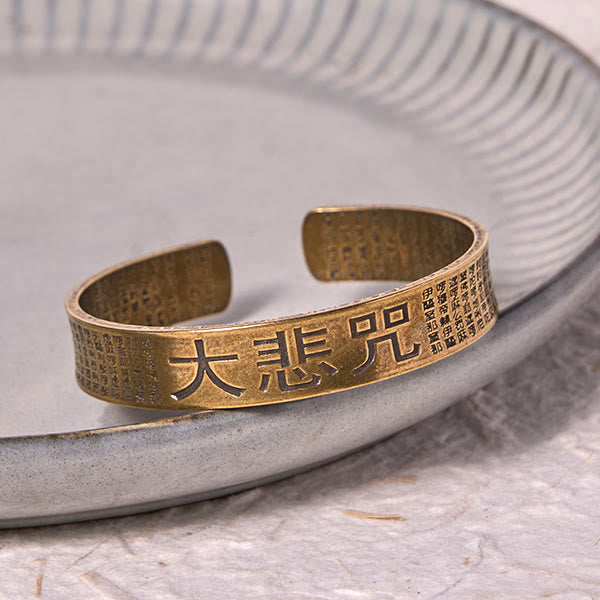 Stone of buddha Great Compassion Mantra Copper Brass Luck Power Bracelet Bangle