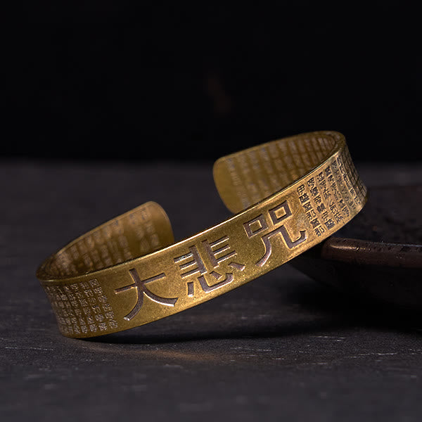 Stone of buddha Great Compassion Mantra Copper Brass Luck Power Bracelet Bangle