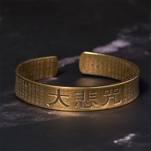 Stone of buddha Great Compassion Mantra Copper Brass Luck Power Bracelet Bangle