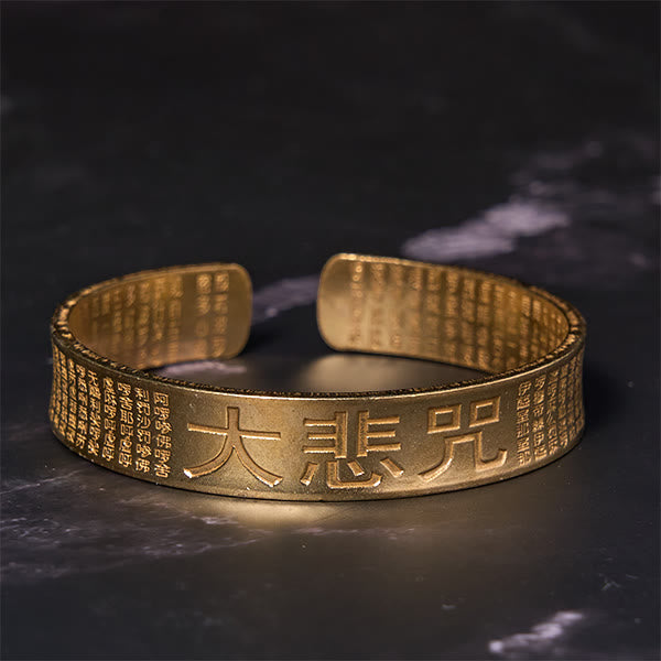 Stone of buddha Great Compassion Mantra Copper Brass Luck Power Bracelet Bangle