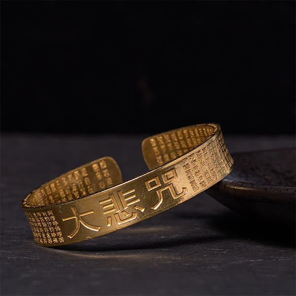 Stone of buddha Great Compassion Mantra Copper Brass Luck Power Bracelet Bangle
