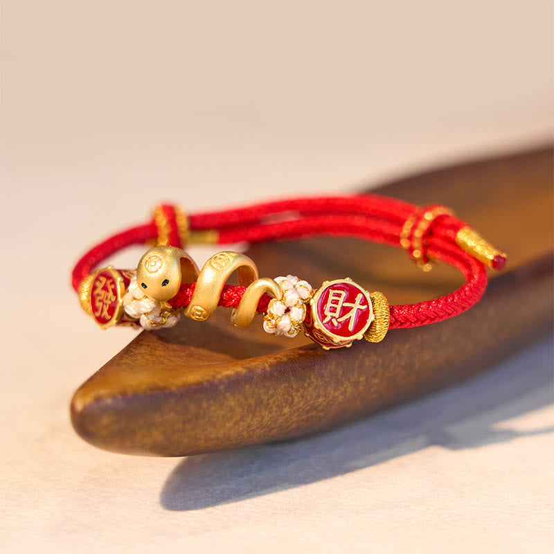Stone of buddha 925 Sterling Silver Year Of The Snake Golden Snake Luck Prosperous Bracelet Necklace Pendant