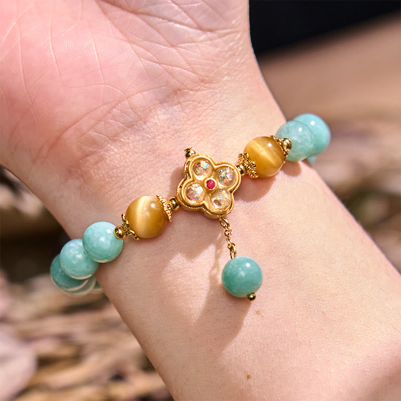 Stone of buddha Jade Yellow Tiger Eye Prosperity Bracelet